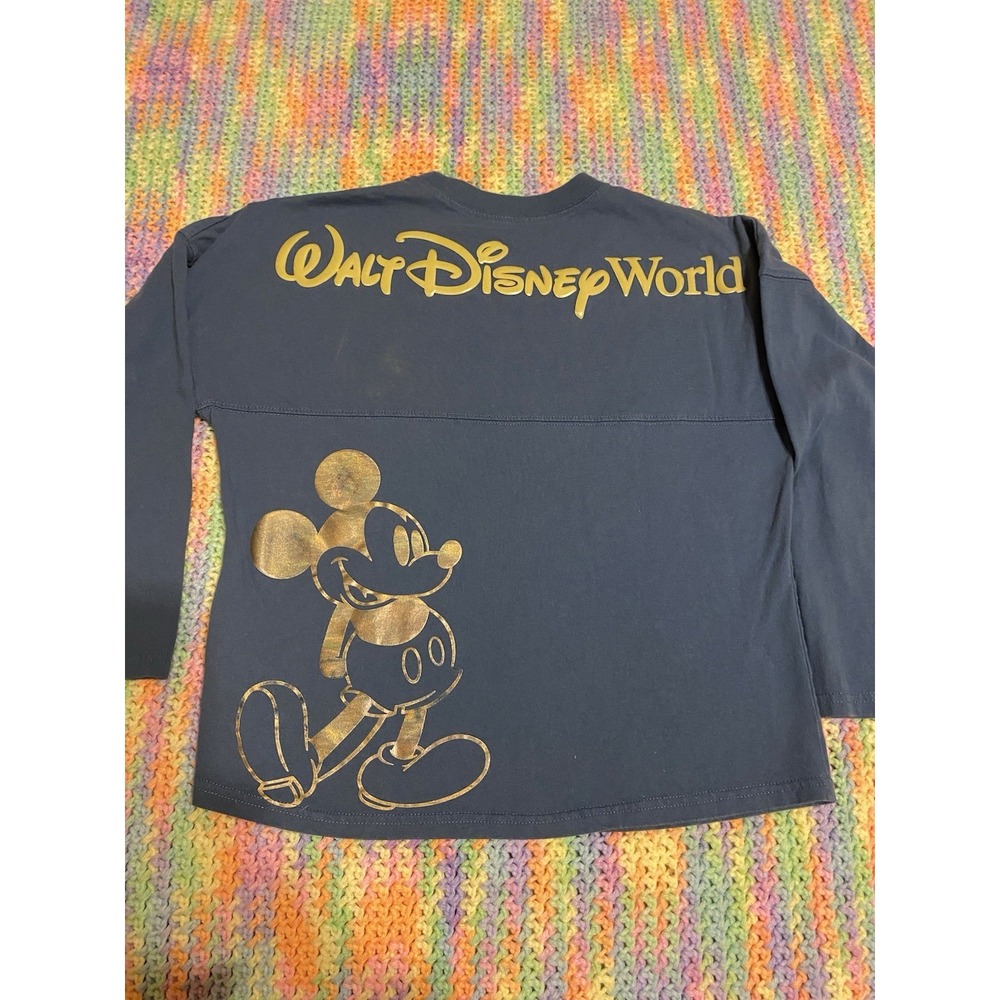 Walt Disney World 50th Anniv EARidescent Spirit Jersey Blue Gold Lady S Youth Lg